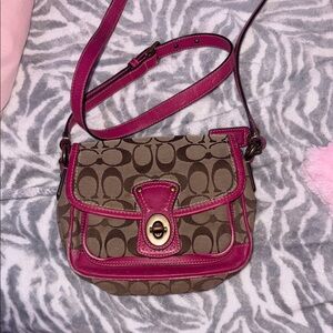 Coach Brown and Pink Legacy Crossbody Bag
